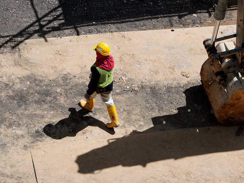 Worker on job site